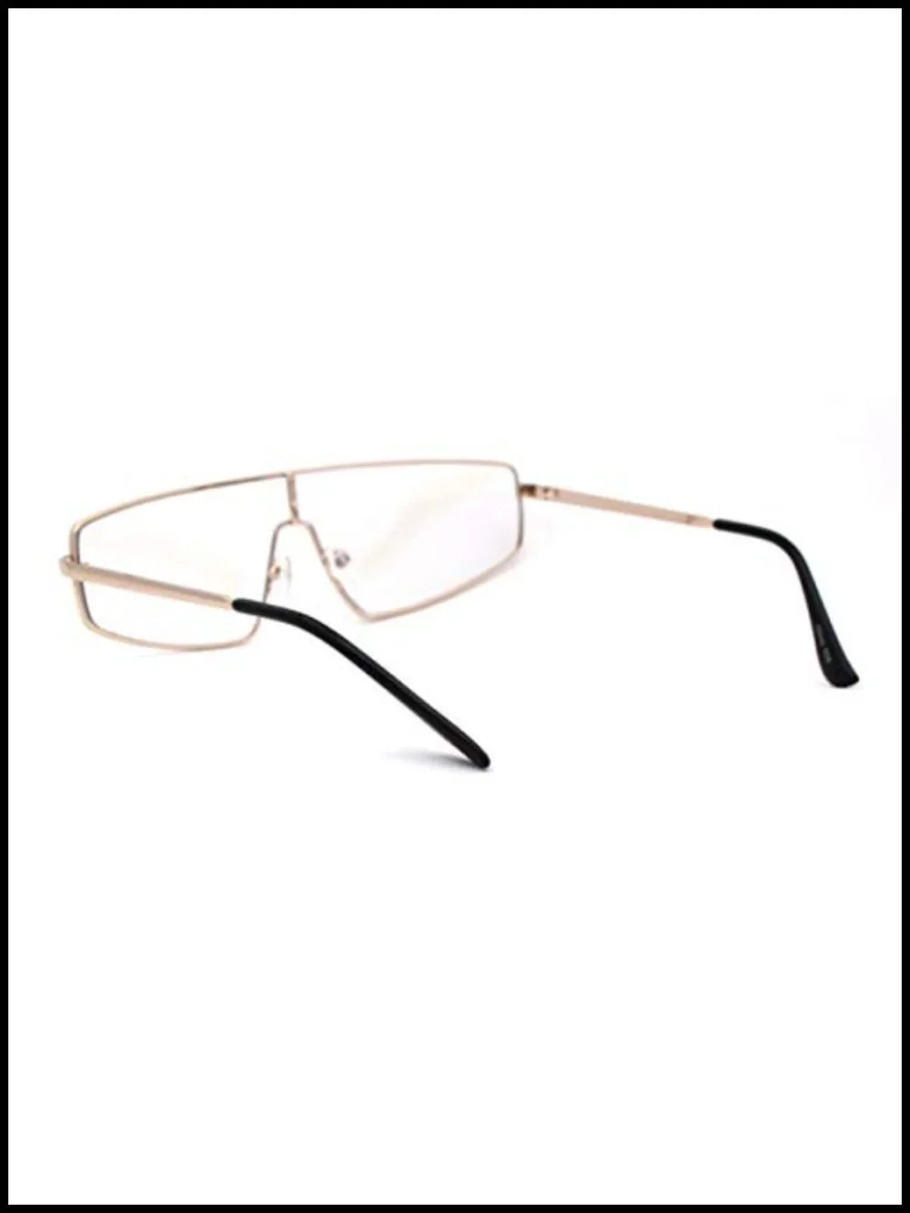 80s Shield Retro Dad Sunglasses Metal Rim